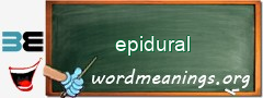 WordMeaning blackboard for epidural